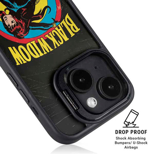 Marvel Classic Comics Black Widow iPhone 14 Plus Kickstand Case
