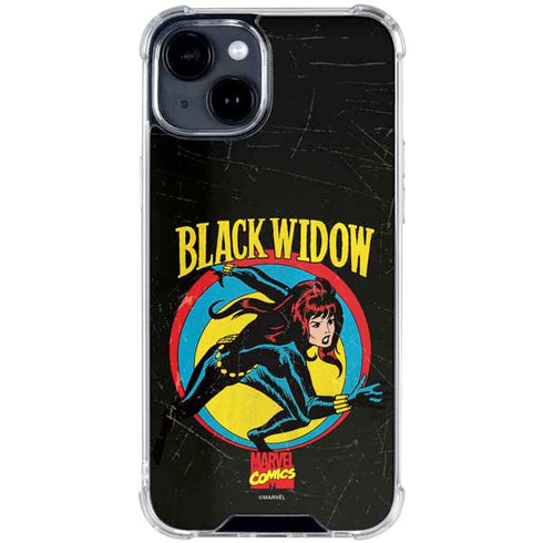 Marvel Classic Comics Black Widow iPhone 15 Plus Clear Case