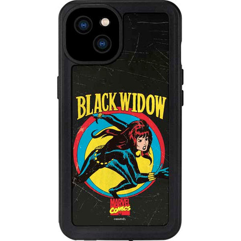 Marvel Classic Comics Black Widow iPhone 15 Plus Waterproof Case