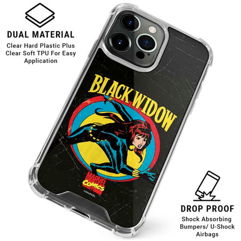 Marvel Classic Comics Black Widow iPhone 15 Pro Max Clear Case