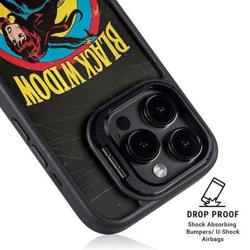 Marvel Classic Comics Black Widow iPhone 15 Pro Max Kickstand Case