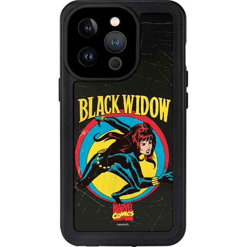 Marvel Classic Comics Black Widow iPhone 15 Pro Waterproof Case