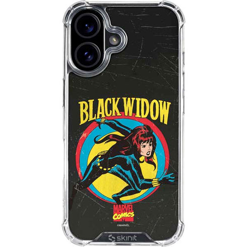 Marvel Classic Comics Black Widow iPhone 16 Plus Clear Case