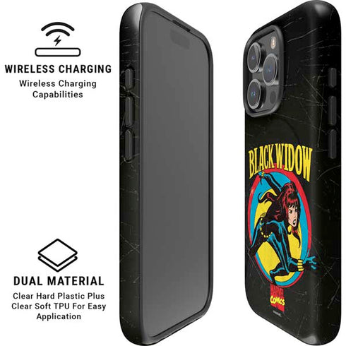 Marvel Classic Comics Black Widow iPhone 16 Pro Magsafe Impact Case