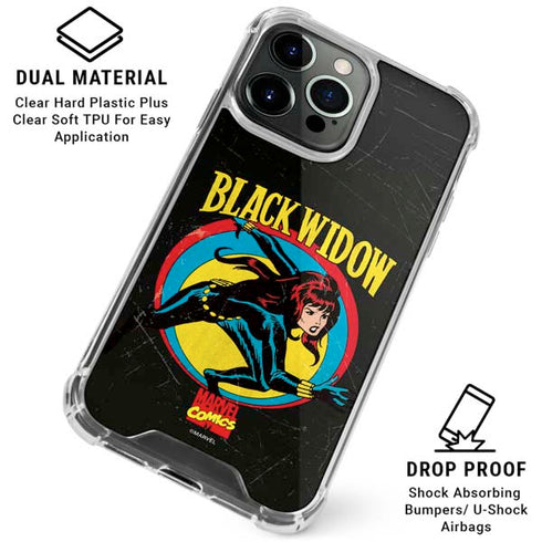 Marvel Classic Comics Black Widow iPhone 16 Pro Max Clear Case