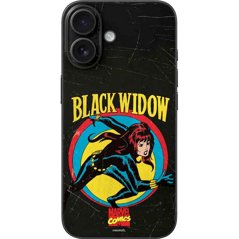 Marvel Classic Comics Black Widow iPhone 16 Skin