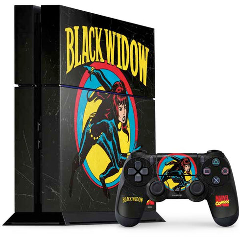 Marvel Classic Comics Black Widow PS4 Console and Controller Bundle Skin
