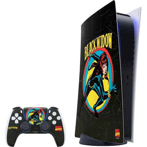 Marvel Classic Comics Black Widow PlayStation PS5 Skins