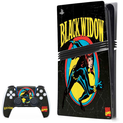 Marvel Classic Comics Black Widow PS5 Pro Bundle Skin