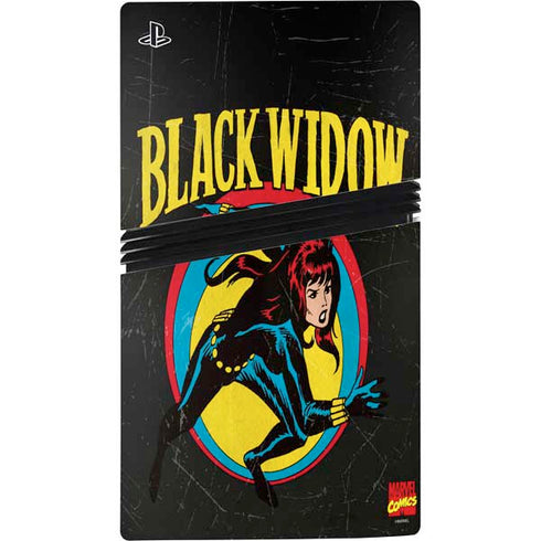 Marvel Classic Comics Black Widow PS5 Pro Console Skin