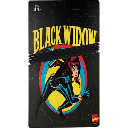 Marvel Classic Comics Black Widow PS5 Pro Disk Console Skin