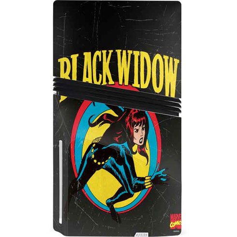 Marvel Classic Comics Black Widow PS5 Pro Disk Console Skin