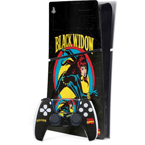 Marvel Classic Comics Black Widow PS5 Slim Digital Edition Bundle Skin