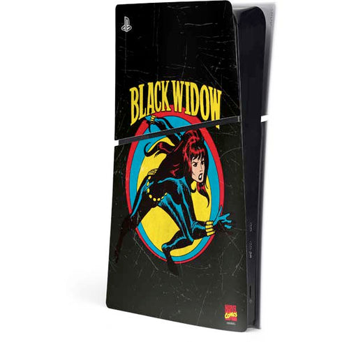 Marvel Classic Comics Black Widow PS5 Slim Digital Edition Console Skin