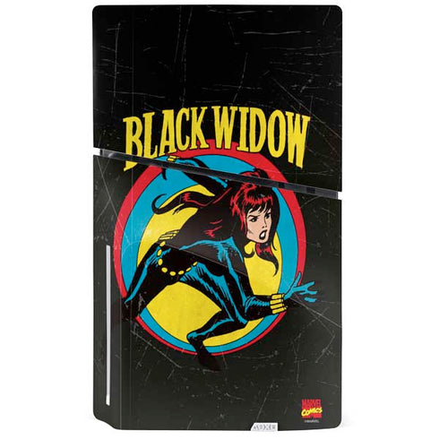 Marvel Classic Comics Black Widow PS5 Slim Disk Console Skin