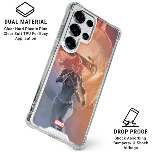 Marvel Black Widow Running Galaxy S26 Ultra Clear Case