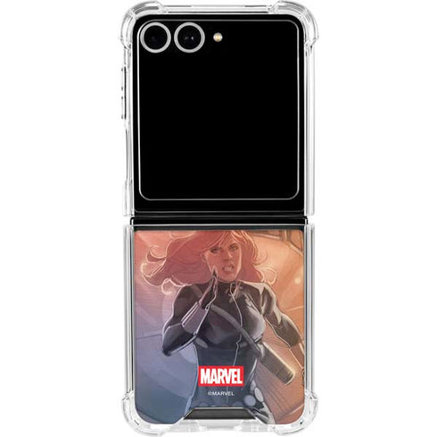 Marvel Black Widow Running Galaxy Z Flip7 Clear Case