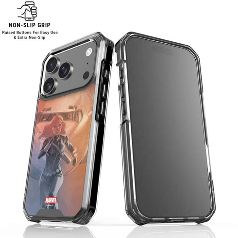 Marvel Black Widow Running iPhone 18 Pro Clear Case