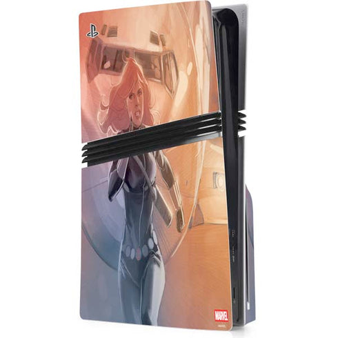 Marvel Black Widow Running PS5 Pro Disk Console Skin