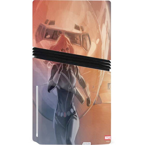 Marvel Black Widow Running PS5 Pro Disk Console Skin