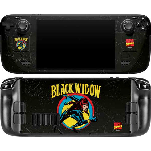 Marvel Classic Comics Black Widow Steam Deck Handheld Gaming Computer OLED Skin