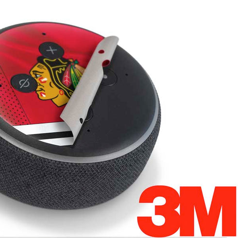 NHL Blackhawks Red Stripes Amazon Echo Dot Skin
