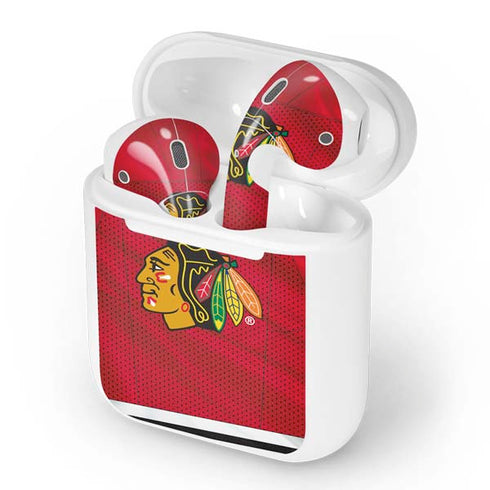 NHL Blackhawks Red Stripes Apple AirPods Skin