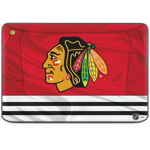 NHL Blackhawks Red Stripes HP Chromebook Skin