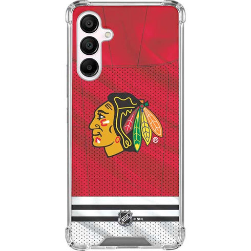 NHL Blackhawks Red Stripes Galaxy A16 5G Clear Case