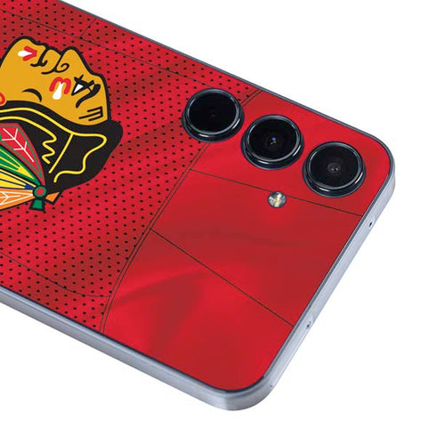 NHL Blackhawks Red Stripes Galaxy A35 5G Skin