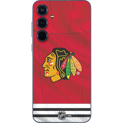 NHL Blackhawks Red Stripes Galaxy A55 5G Skin
