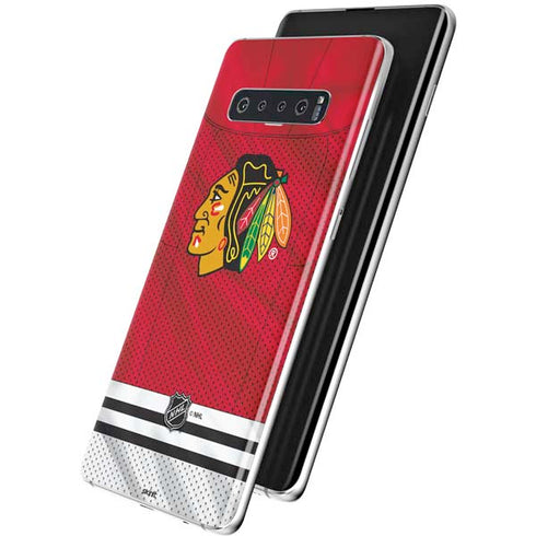 NHL Blackhawks Red Stripes Galaxy S10 Plus Skin