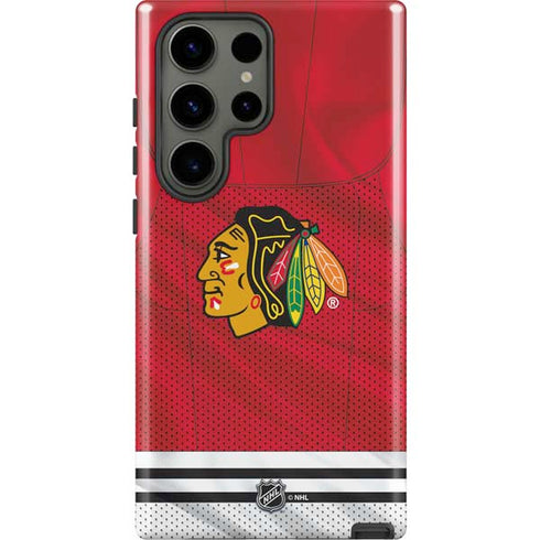 NHL Blackhawks Red Stripes Galaxy S23 Ultra Pro Case