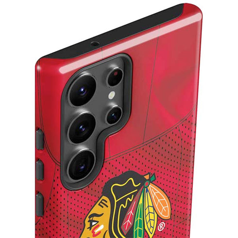 NHL Blackhawks Red Stripes Galaxy S23 Ultra Pro Case