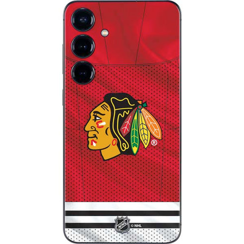 NHL Blackhawks Red Stripes Galaxy S24 Plus Skin
