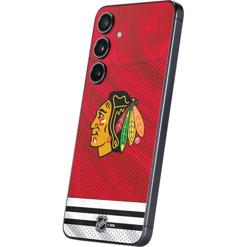 NHL Blackhawks Red Stripes Galaxy S25 Plus Skin