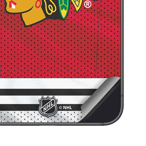 NHL Blackhawks Red Stripes Galaxy S25 Plus Skin