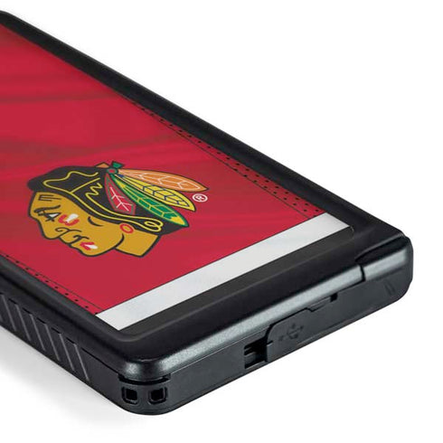 NHL Blackhawks Red Stripes Galaxy S24 Ultra Waterproof Case