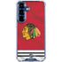NHL Blackhawks Red Stripes Galaxy S25 Clear Case