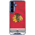 NHL Blackhawks Red Stripes Galaxy S25 FE Clear Case