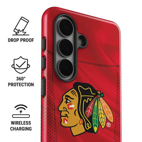 NHL Blackhawks Red Stripes Galaxy S26 Impact Case