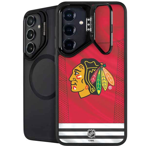 NHL Blackhawks Red Stripes Galaxy S26 Kickstand Case