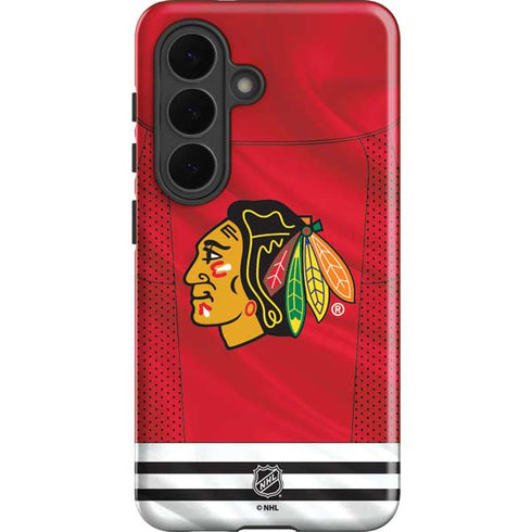 NHL Blackhawks Red Stripes Galaxy S26 Plus Impact Case