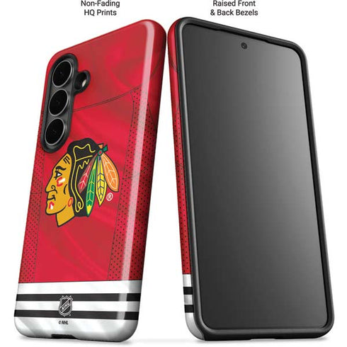 NHL Blackhawks Red Stripes Galaxy S26 Plus Impact Case