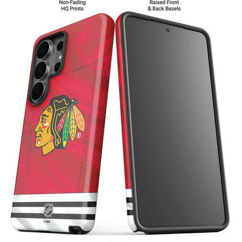 NHL Blackhawks Red Stripes Galaxy S26 Ultra Impact Case