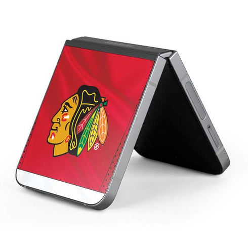 NHL Blackhawks Red Stripes Galaxy Z Flip6 Skin