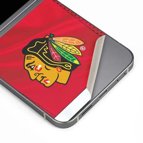 NHL Blackhawks Red Stripes Galaxy Z Flip6 Skin