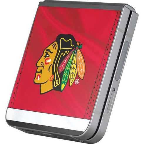 NHL Blackhawks Red Stripes Galaxy Z Flip6 Skin