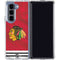 NHL Blackhawks Red Stripes Galaxy Z Fold5 5G Clear Case