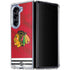 NHL Blackhawks Red Stripes Galaxy Z Fold5 5G Clear Case